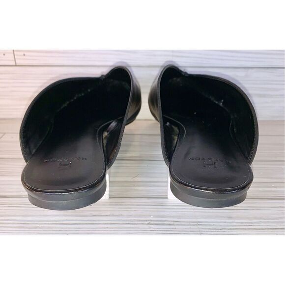 H by Halston Black Vegan Leather Pointed Toed Mules S: 7M - Picture 6 of 8